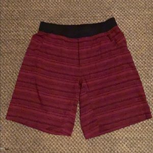 Red and Black Lululemon Shorts